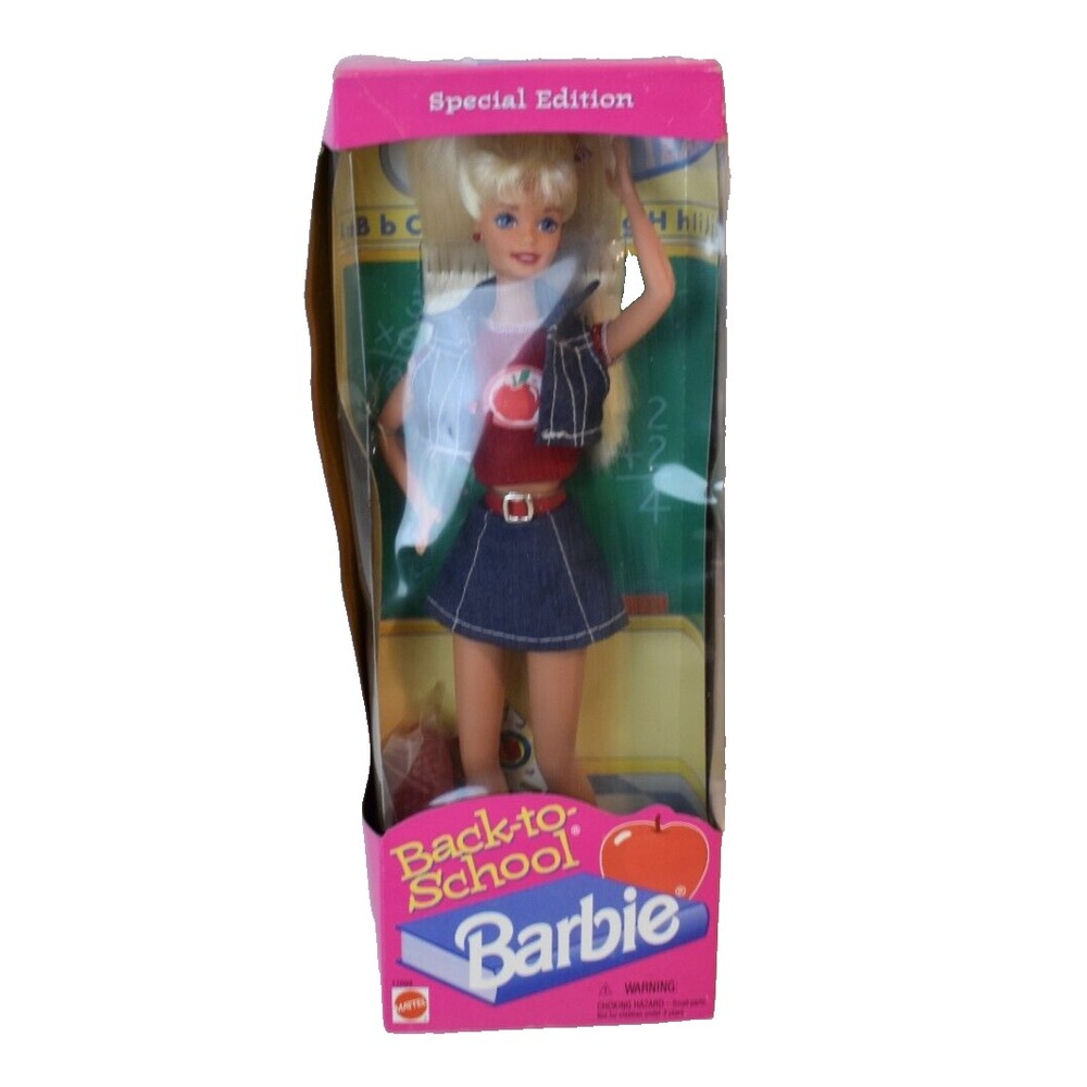 Mattel 1996 BACK TO SCHOOL BARBIE Doll #17099 Special Edition Brush Included